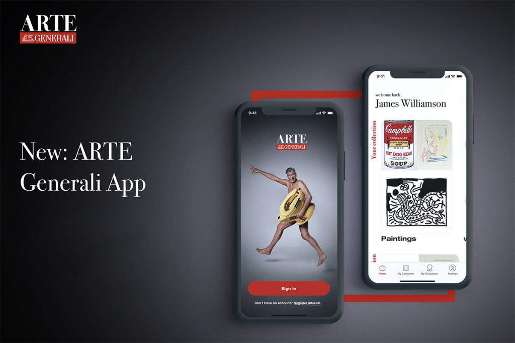 The 2019 ad for ARTE Generali's app, shot by Oliviero Toscani and featuring Maurizio Cattelan.