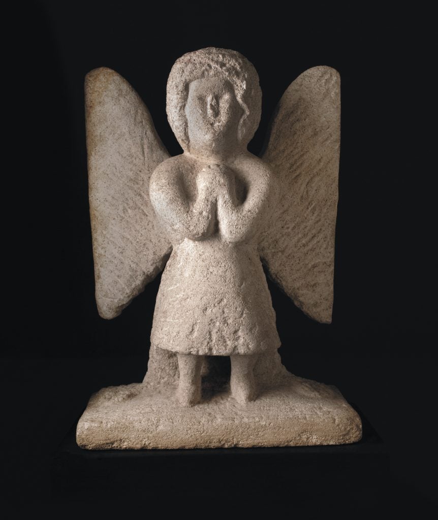 William Edmondson, <em>Angel</eM> (1937). Collection of Audrey B. Heckler as seen in "Memory Palaces: Inside the Collection of Audrey B. Heckler" at the American Folk Art Museum, New York. Photo ©Visko Hatfield, courtesy of the Foundation to Promote Self Taught Art and Rizzoli International Publications, Inc.