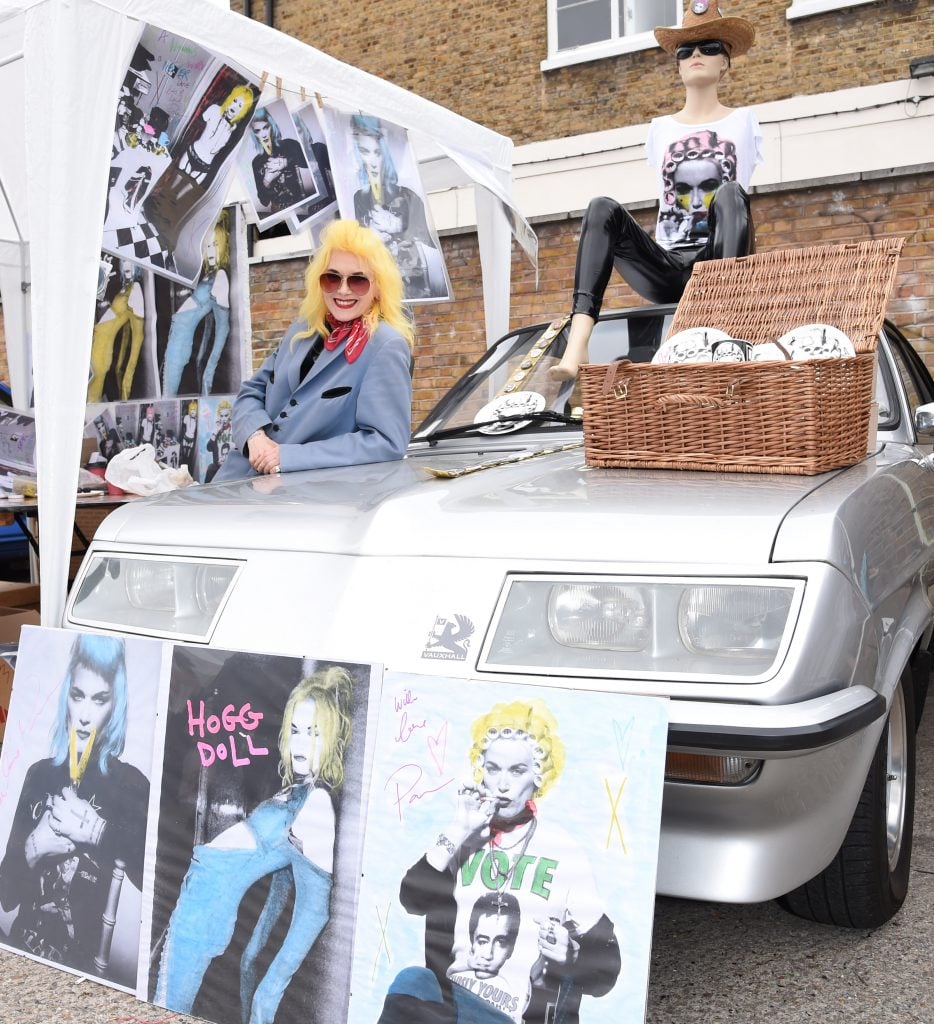 Pam Hogg attends the Vauxhall Art Car Boot Fair 2015 on June 14, 2015 in London, England. (Photo by David M. Benett/Getty Images for Vauxhall)
