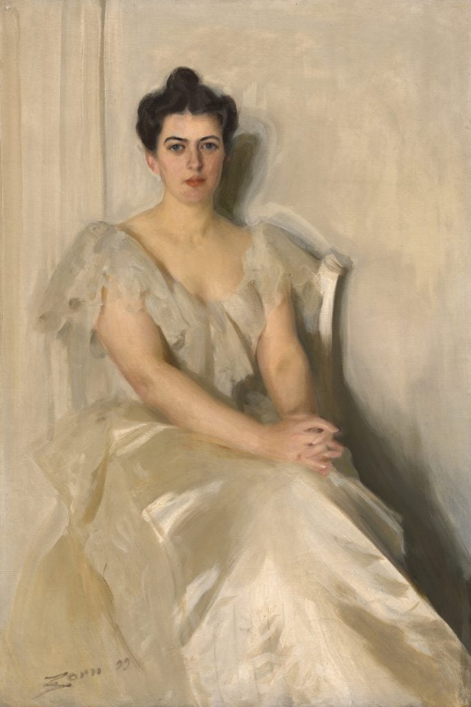 Anders Leonard Zorn, <em>Frances Folsom Cleveland</em> (1899). Courtesy of the National Portrait Gallery, Smithsonian Institution; gift of Frances Payne.