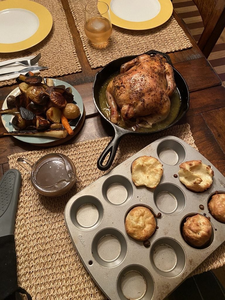A Yorkshire pudding and roasted chicken whipped up by Ksenia Nouril. Courtesy Ksenia Nouril.
