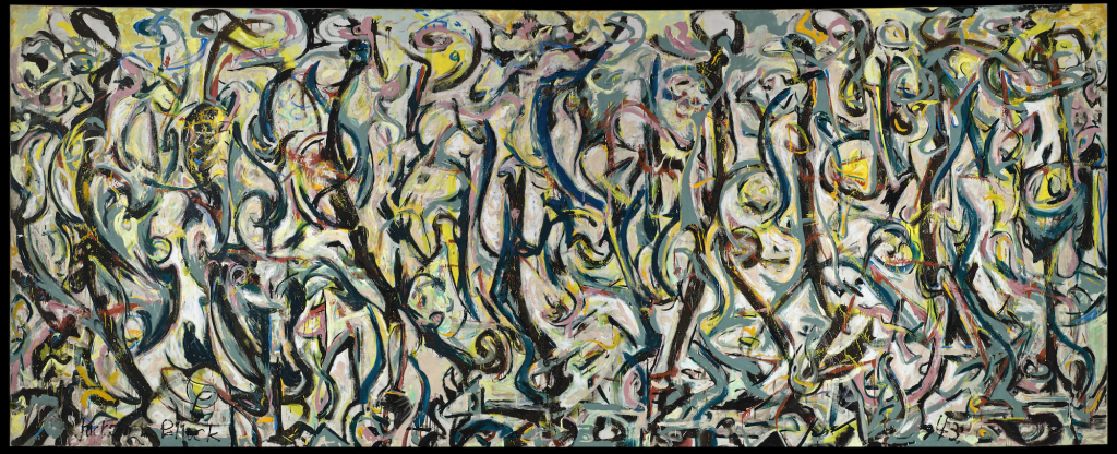 Jackson Pollock, Mural (1943). University of Iowa Stanley Museum of Art, Gift of Peggy Guggenheim, 1959.6 © 2020 The Pollock-Krasner Foundation/Artists Rights Society (ARS), New York.