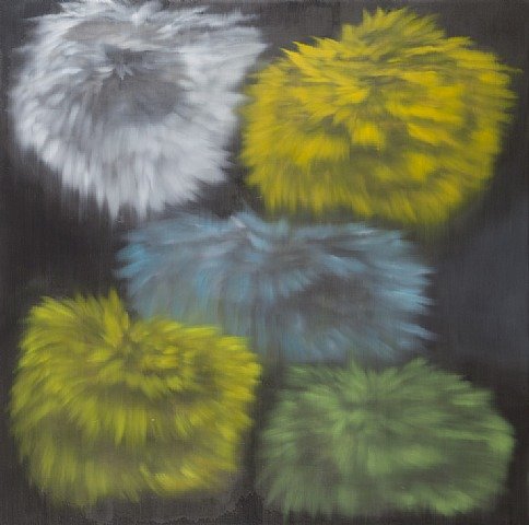 Ross Bleckner, Untitled (Yellow/Green) (2013). Courtesy of Crane Kalman. 