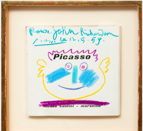 A little drawing Picasso made on a museum show catalogue. Photo courtesy Stair.