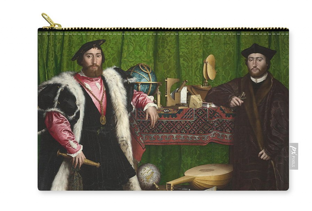 Zipper pouch The Ambassadors by Hans Hoblein the Younger. Courtesy of Fine Art America.