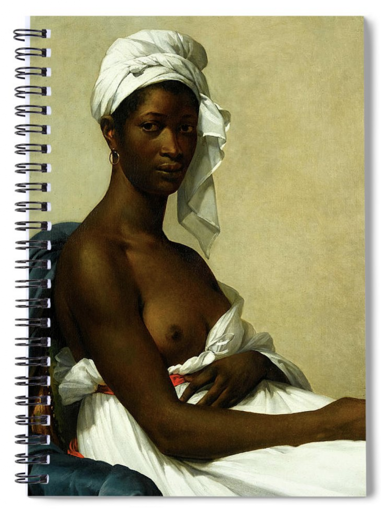 Notebook with Portrait of Madeleine (1800) by Marie Guillemine Benoist. Courtesy of Fine Art America.