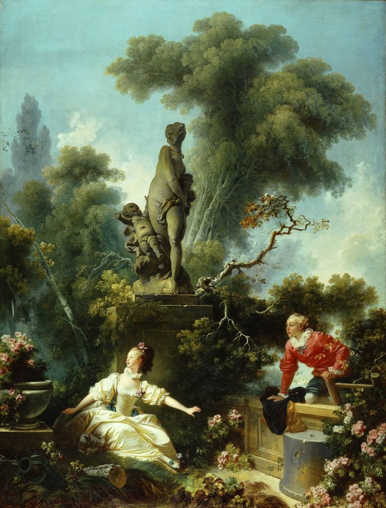 Jean-Honoré Fragonard, <em>The Progress of Love: The Meeting</em> (1771–73). Courtesy of the Frick Collection. 