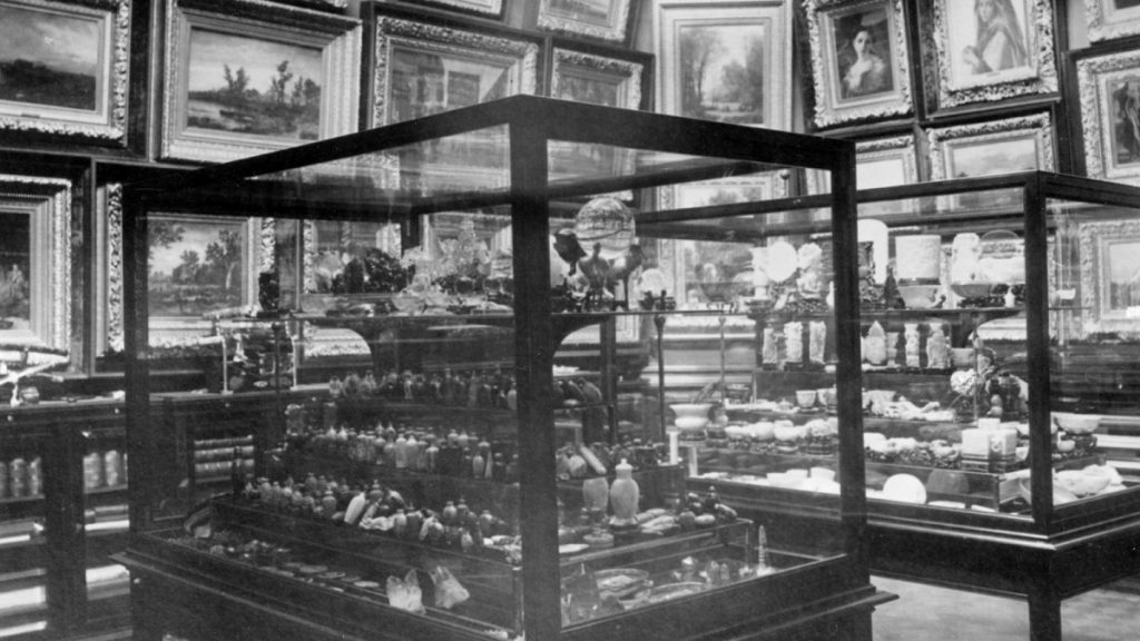 Historical photograph of the Nickerson’s art collection displayed in their home’s purpose-built art gallery, (c. 1883). Photo courtesy of the Richard H. Driehaus Museum. 