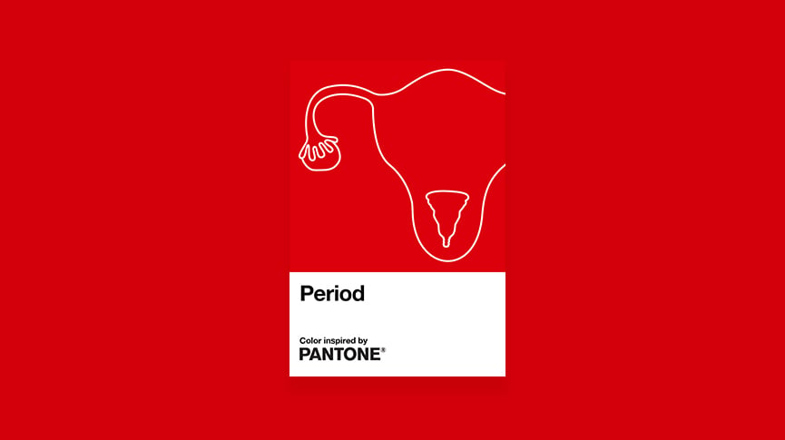 Pantone's newest shade, Period Red, aims to end the stigma surrounding menstruation. Courtesy of Pantone.