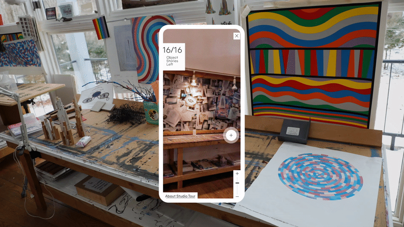The Sol LeWitt app will give you a tour of his studio in Chester, Connecticut. Photo courtesy of Microsoft. 
