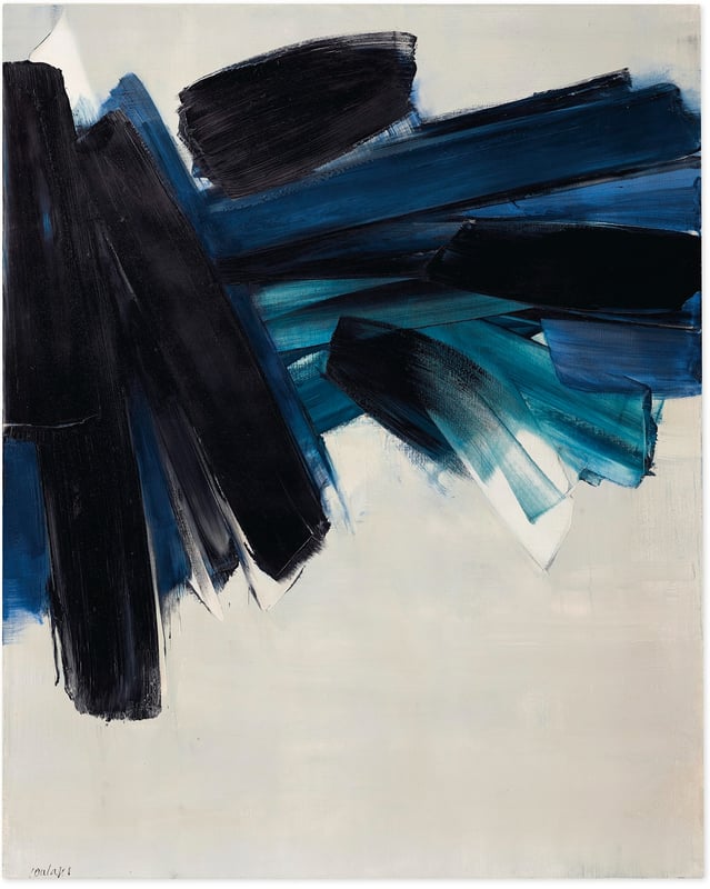 Pierre Soulages's <em>Peinture 162 x 130 cm, 9 juillet 1961</em>. Photo © Christie's Images Ltd 2020.