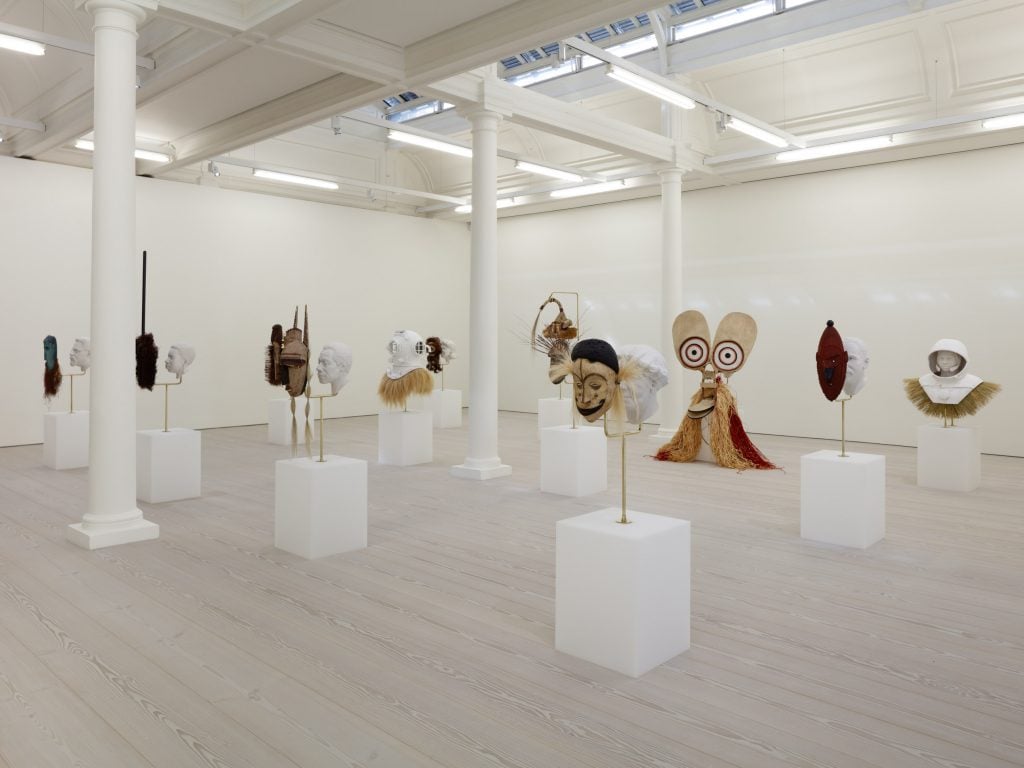 Installation view, Tavares Strachan, "In Plain Sight" at Marian Goodman Gallery, London. Photo by Lewis Ronald.