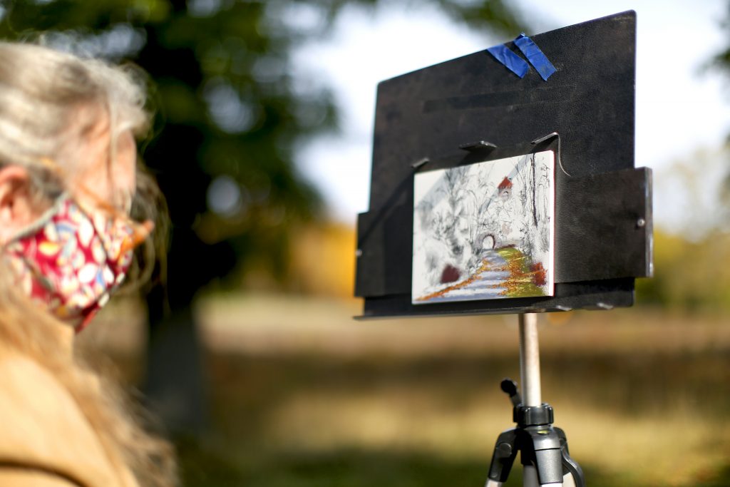 The Plein Air Art Walk at Mohonk Preserve in New Paltz, New York, featuring artists from Roost Studios. Photo ©2020 Jeff Goldman Photography, LLC.