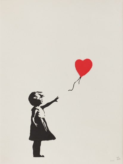 Banksy, <i>Girl With Balloon</i> (2004). Courtesy Phillips.