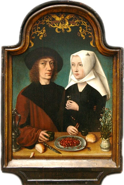 Master of Frankfurt, Self portrait of the artist with his wife, 1496. Royal Museum of Fine Arts, Antwerp