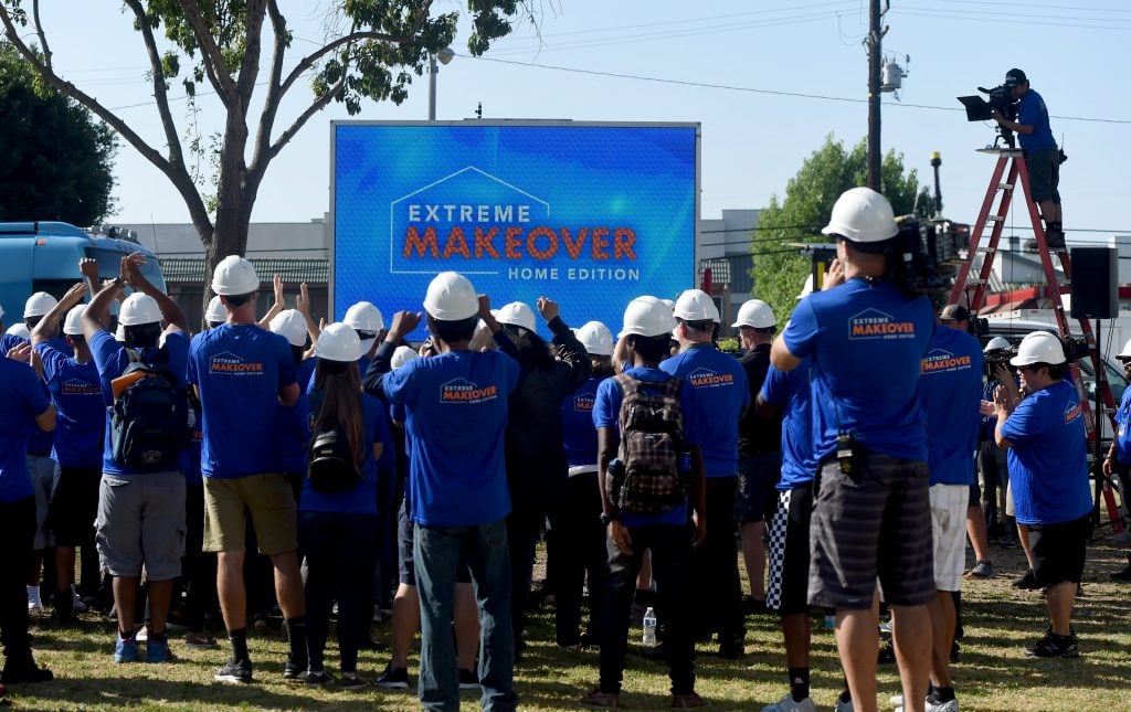 The cast and crew of Extreme Makeover: Home Edition preparing to surprise the Fifita family in Hawthorne on Thursday, September 12, 2019. (Photo by Brittany Murray/MediaNews Group/Long Beach Press-Telegram via Getty Images)