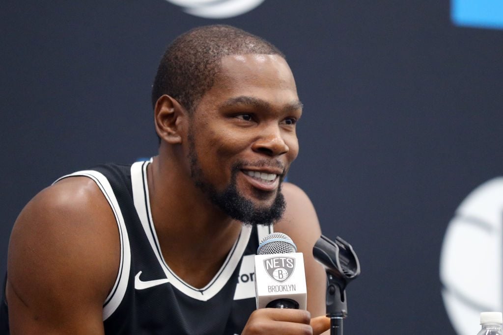 Kevin Durant of the Brooklyn Nets. Photo by Mike Lawrie/Getty Images.
