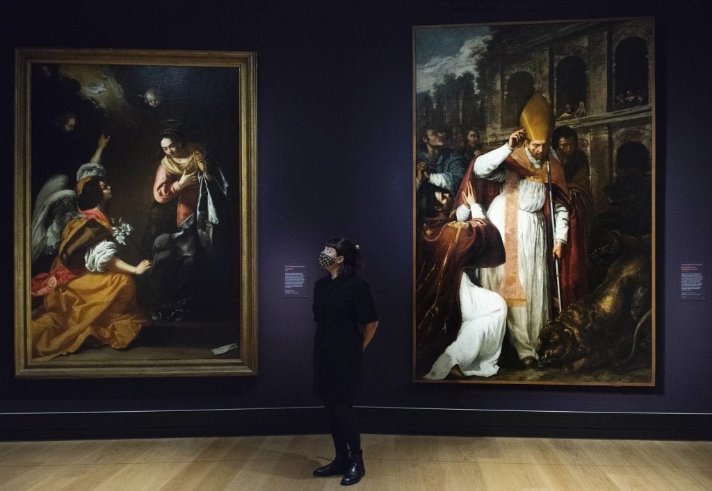 "Artemisia" at the National Gallery in London is the first-ever exhibition of the work of Artemisia Gentileschi. Photo by Judith Burrows/Getty Images.