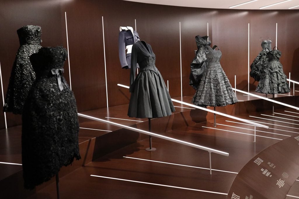 Installation view "About Time: Fashion and Duration" sponsored by Louis Vuitton at Metropolitan Museum of Art. (Photo by Taylor Hill/Getty Images)