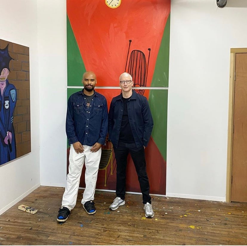 Marcus Jahmal and Anderson Cooper, in Jahmal's studio. Photo courtesy Instagram.