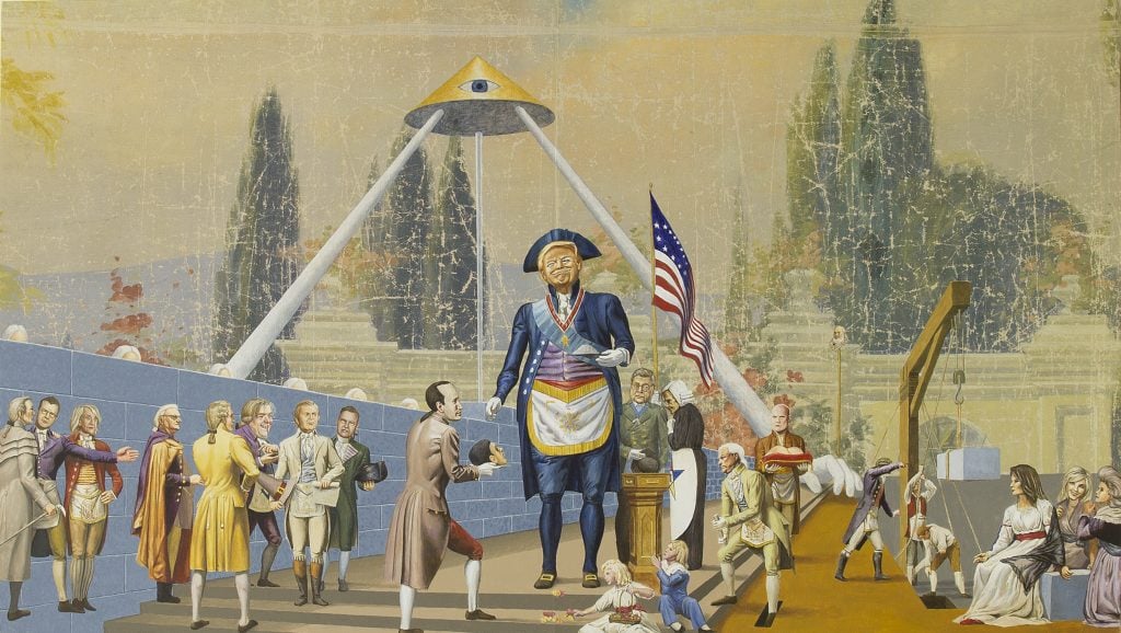 Jim Shaw, The Master Mason (2020). Courtesy of the artist and Simon Lee Gallery.