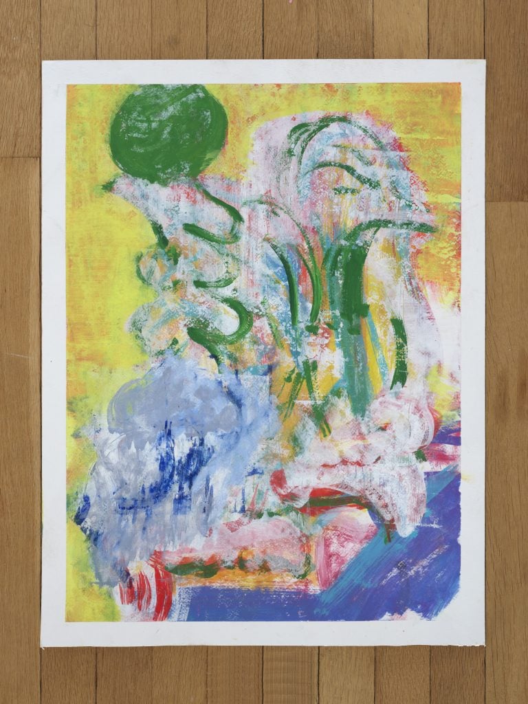 An example of a Michael Berryhill oil-on-paper drawing from the gallery's Subscription Group B. Courtesy of Kate Werble Gallery, New York.