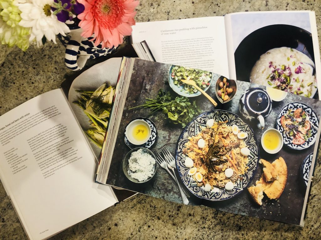 Sara Raza's cookbook set up. Courtesy Sara Raza.