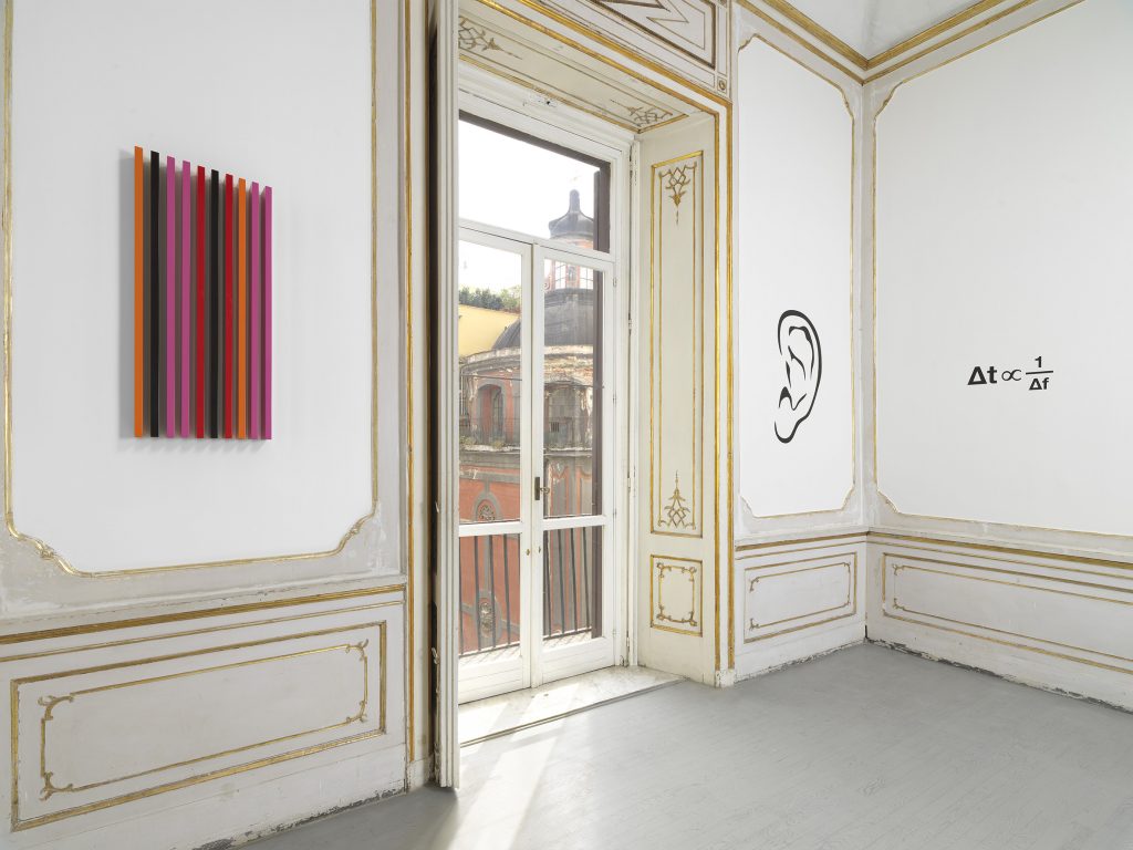 Installation view of "Liam Gillick: It should feel like unicorns are about to appear a.k.a. Half Awake Half Asleep,"2020. Courtesy of Alfonso Artiaco, Naples, Italy.
