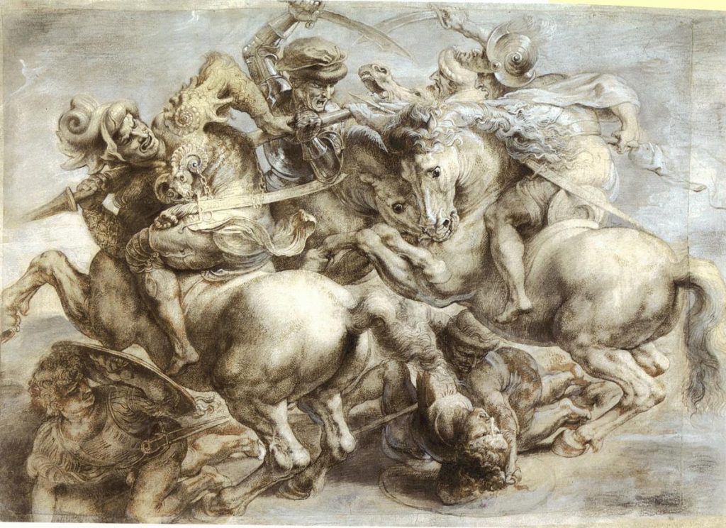 Peter Paul Rubens, Copy after the Battle of Anghiari by Leonardo da Vinci (ca. 1603). Collection of the Louvre Museum.