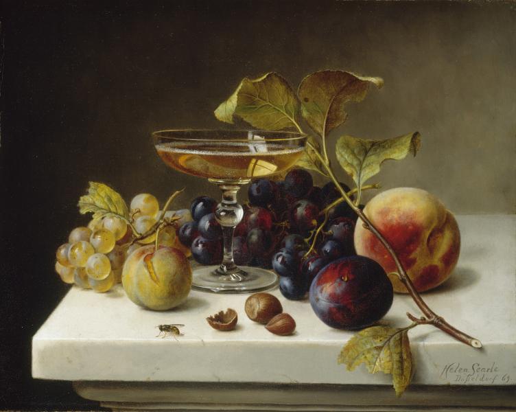 Helen Searle, Still Life with Fruit and Champagne (1869). Collection of the Smithsonian American Art Museum. 