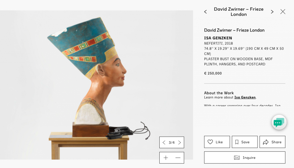 David Zwirner's Viewing Room as part of Frieze London 2020. Courtesy Frieze.