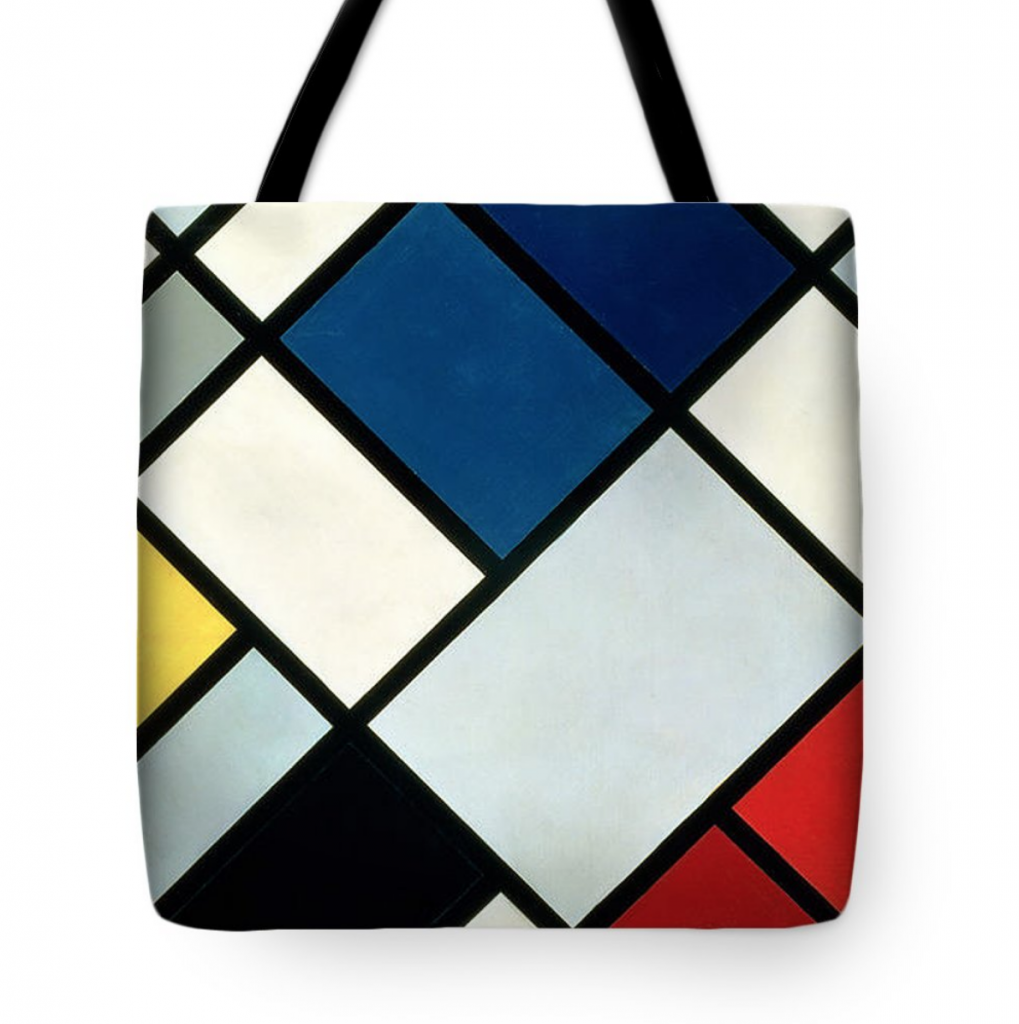 Tote bag with Contra-Composition of Dissonances by Theo Van Doesburg. Courtesy of Fine Art America.