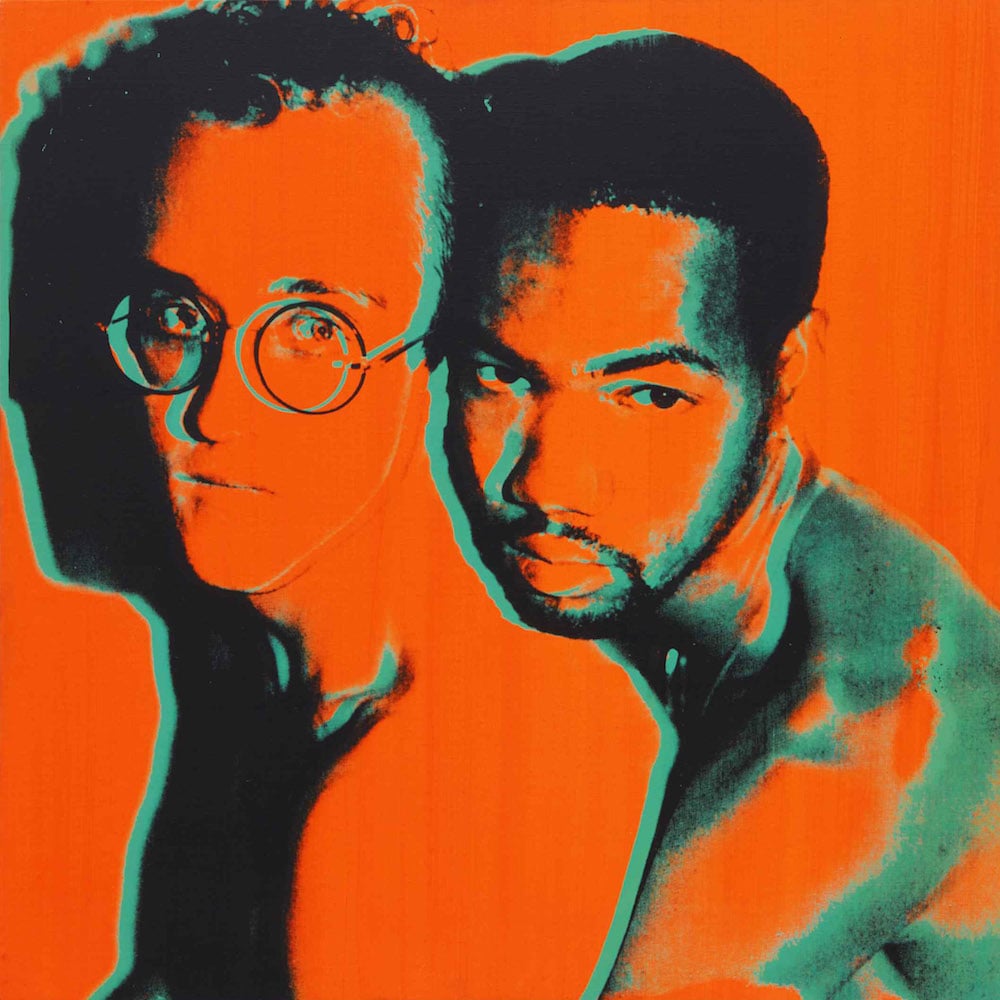Andy Warhol, Portrait of Keith Haring and Juan DuBose (1983). Image courtesy Sotheby's.
