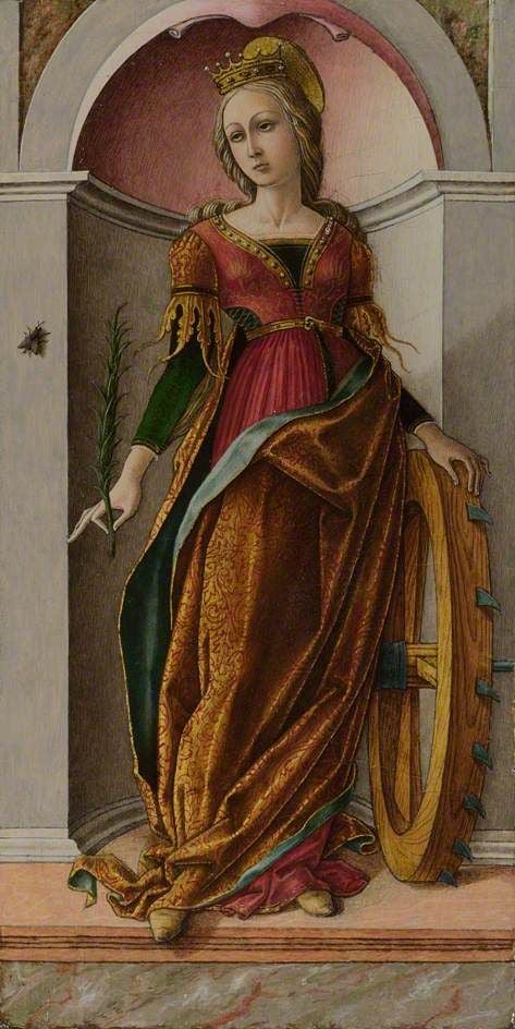 Carlo Crivelli, St Catherine of Alexandria (circa 1491–94). Collection of the National Gallery, London.