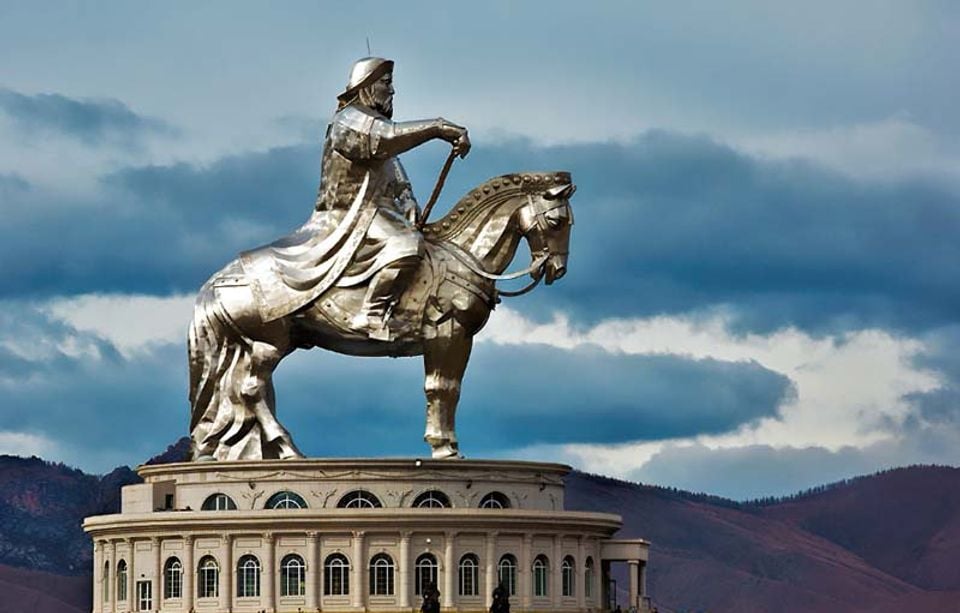 Monument to Ghengis Khan—the world's largest equestrian statue—in Tsonjin Boldog, Mongolia. Photo via Flickr Creative Commons. 