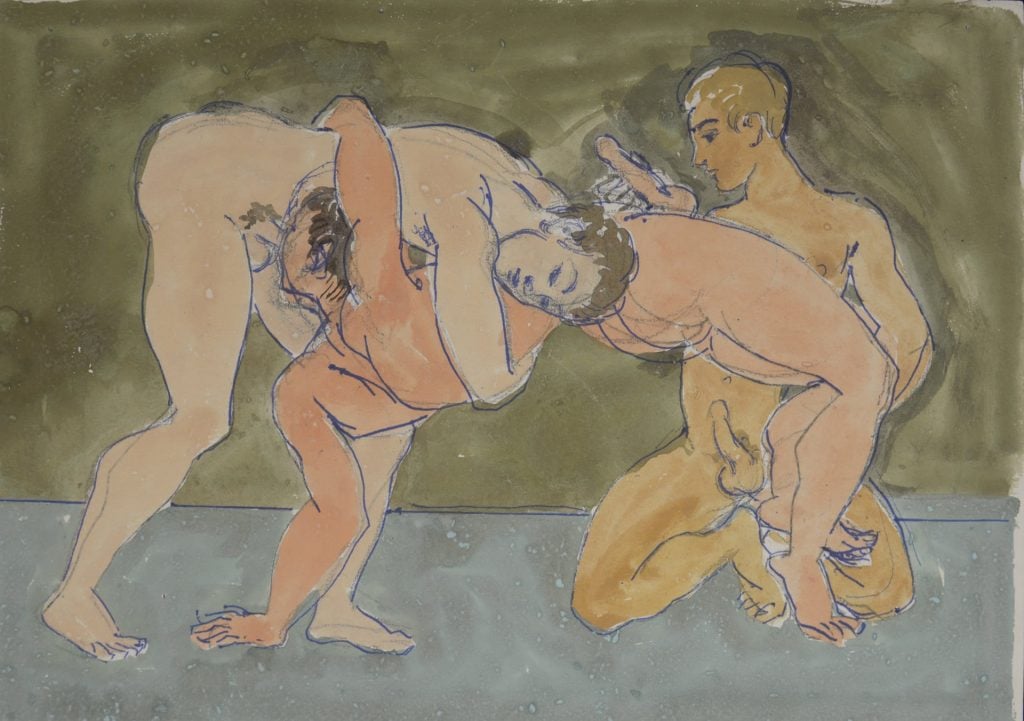 Duncan Grant, detail from an untitled drawing influenced by Greco-Roman art (c. 1946–59). Photo courtesy of the Charleston Trust ©the Estate of Duncan Grant, licensed by DACS 2020.
