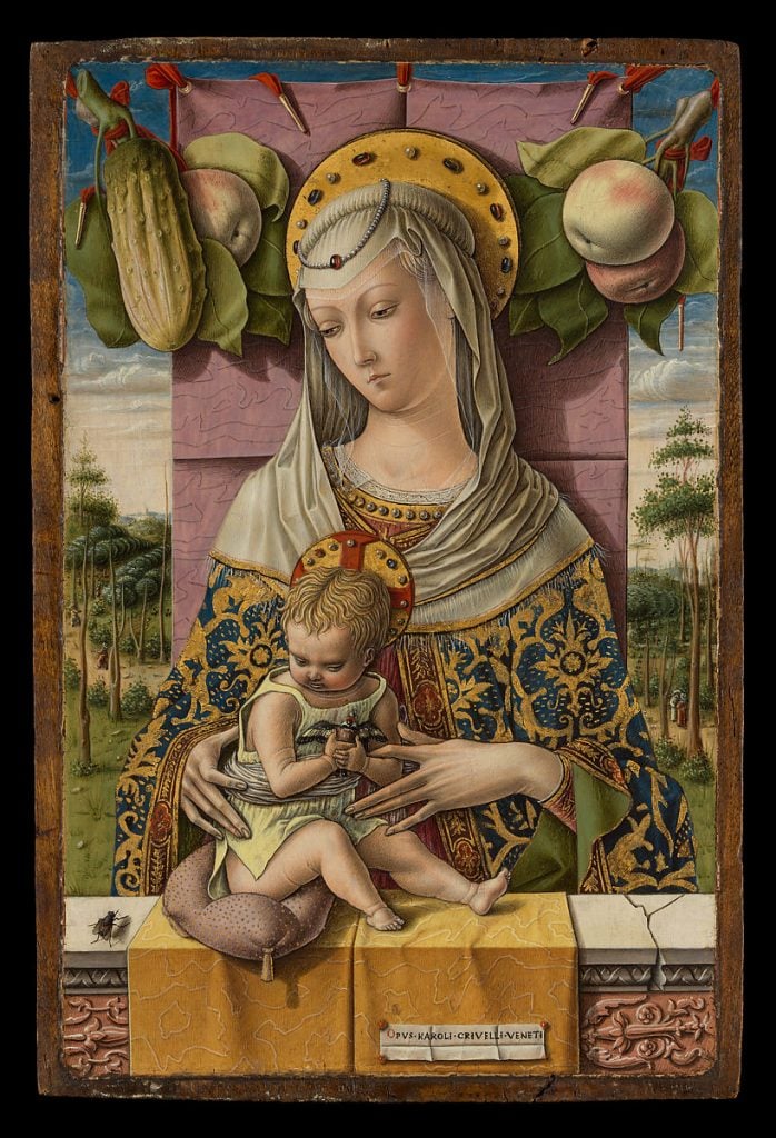 Carlo Crivelli, Madonna and Child (circa 1480). Collection of the Metropolitan Museum of Art.