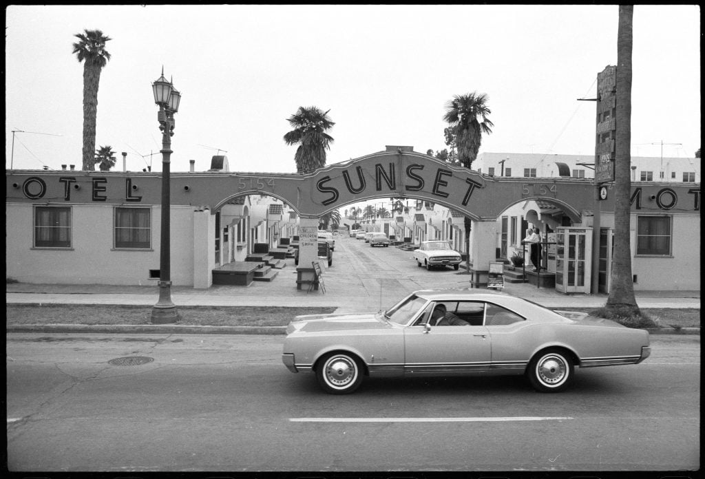 From Sunset Blvd, 1966, Ed Ruscha. Streets of Los Angeles Archive. The Getty Research Institute, 2012.M.1. © Ed Ruscha