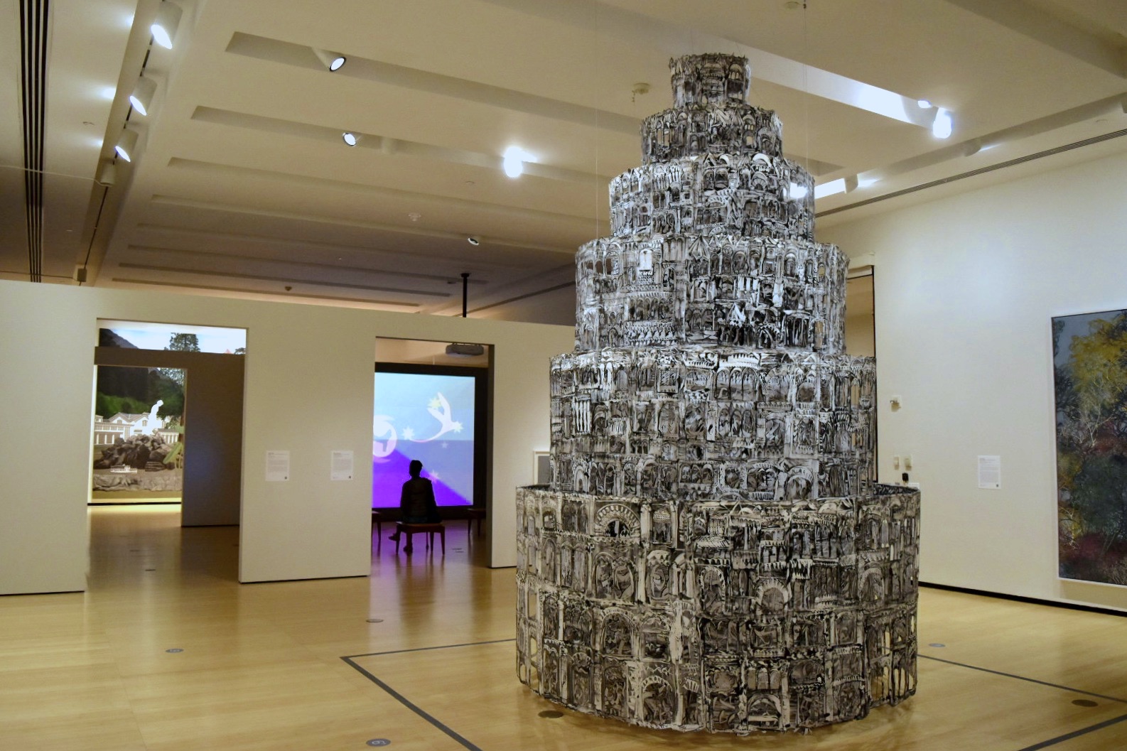 Installation view of work by Kevork Mourad, Seeing Through Babel (2019) in the Asia Society Triennial. (Photo by Ben Davis.)