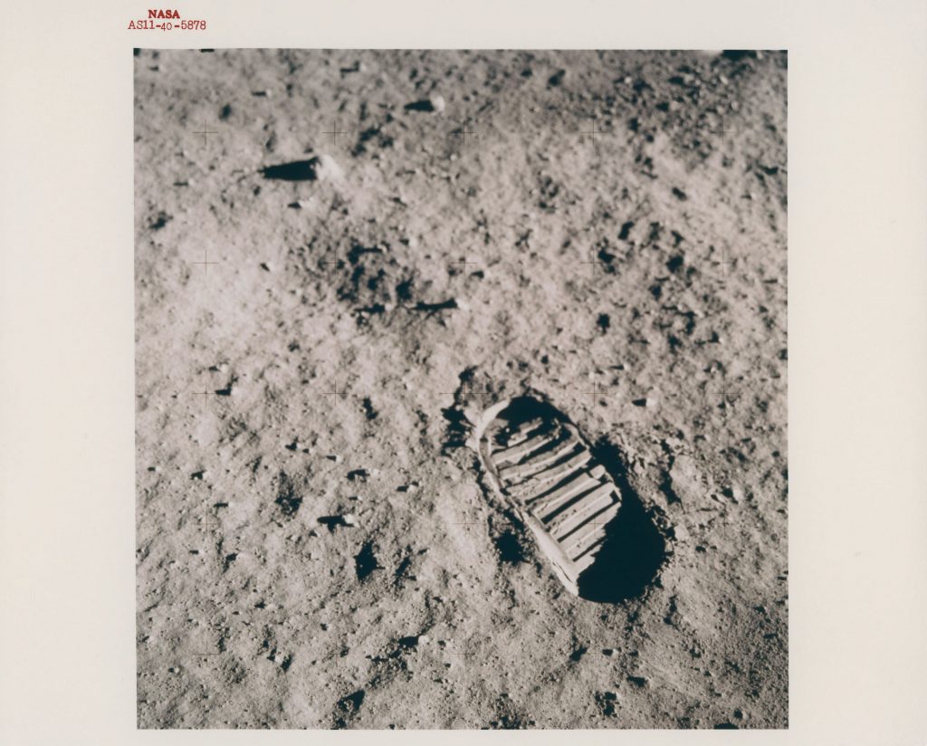 Buzz Aldrin, The astronaut’s footprint on the Moon. Apollo 11, July 16-24, 1969, 110:26:20 GET. Courtesy of Christie's Images Ltd.