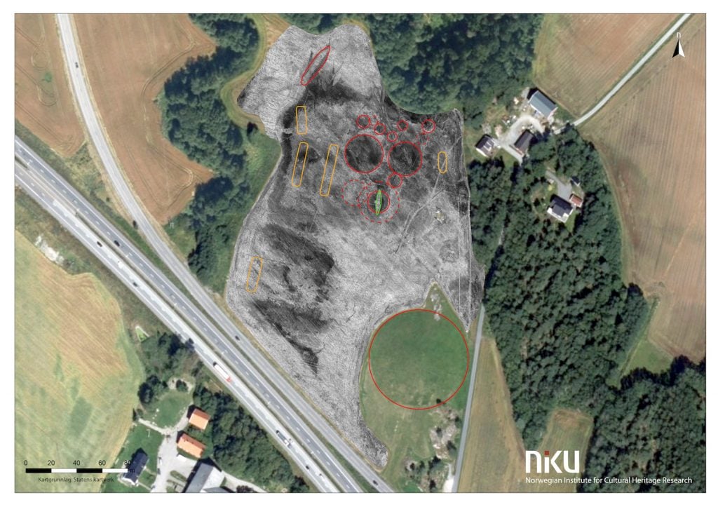 An overview of the site where the find was made, courtesy of NIKU, the Norwegian Institute for Cultural Heritage Research.