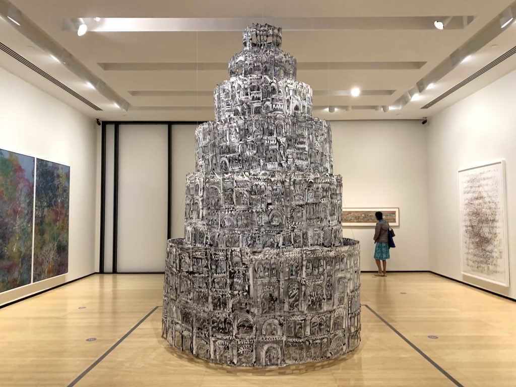 Installation view of work by Kevork Mourad, Seeing Through Babel (2019) in the Asia Society Triennial. (Photo by Ben Davis.)