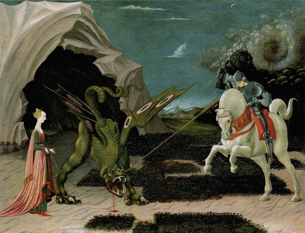 Paulo Uccello, St. George and the Dragon (1470). Collection of the National Gallery, London.