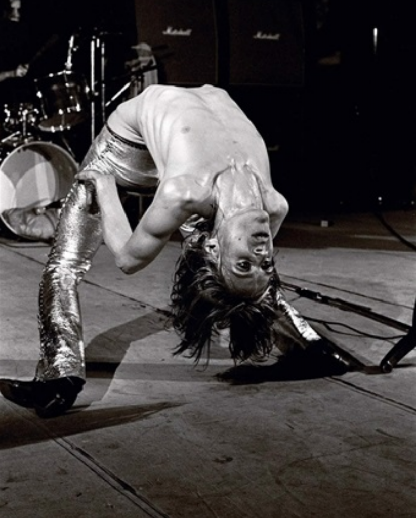 Mick Rock, Iggy Pop, Back Bend, London (1972). Courtesy of Skull + Monarch. 