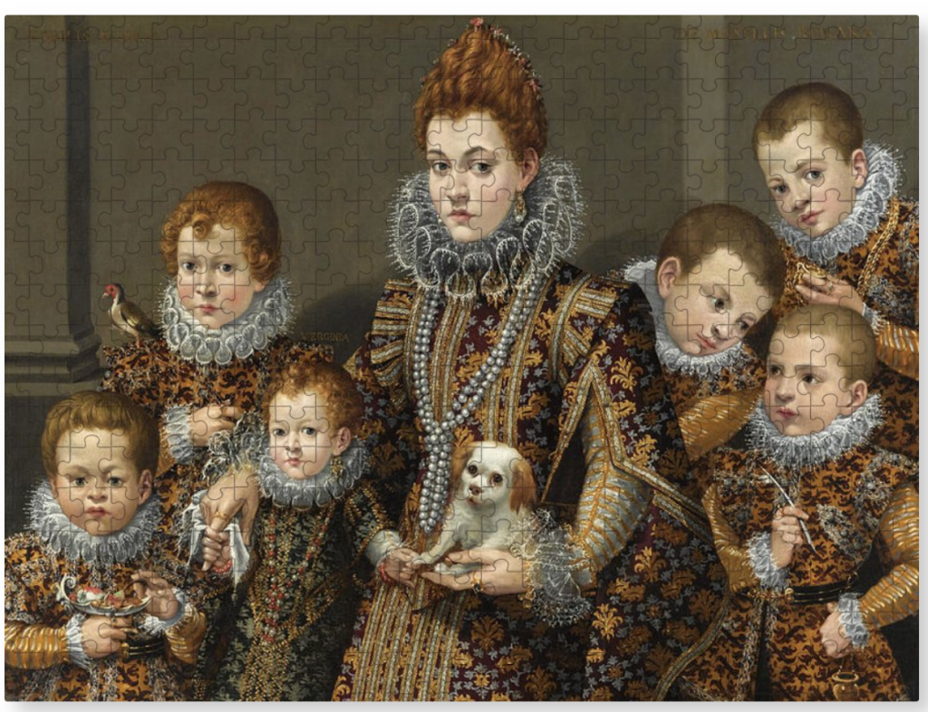 Puzzle of Portrait of Bianca degli Utili Maselli with Her Six Children by Lavinia Fontana. Courtesy of Fine Art America.