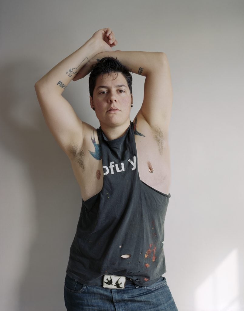 Jess T. Dugan, <i>Self-portrait (muscle shirt)</i> (2013). Courtesy of the artist and the Catherine Edelman Gallery, Chicago.