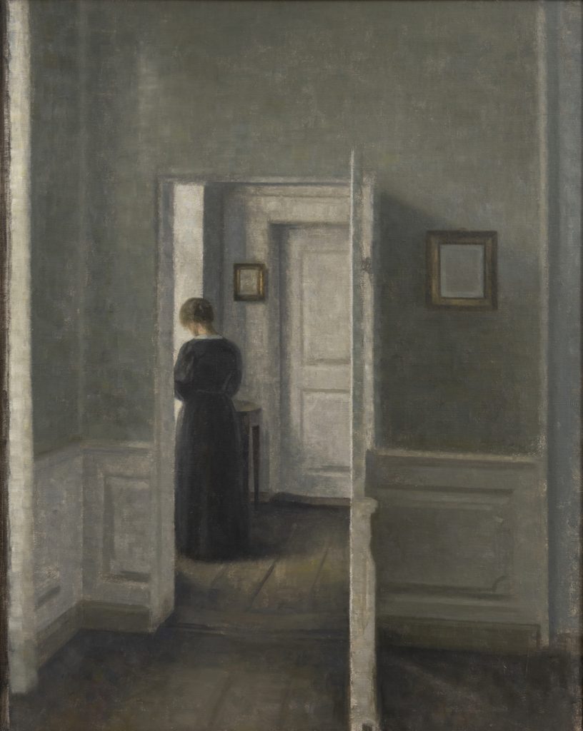 Vilhelm Hammershøi. Interior with a Woman Standing (1913). Photo credit: Courtesy of Di Donna Galleries, New York.