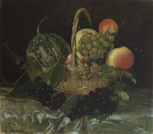 Cella Thoma, Früchtestillleben (1880). Courtesy of Ron Krausz Kunsthandel.