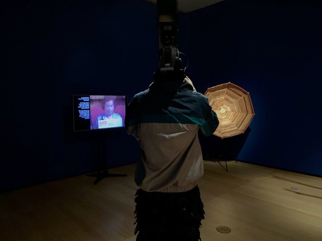 Installation view of works by Minouk Lim in the Asia Society Triennial. (Photo by Ben Davis.)