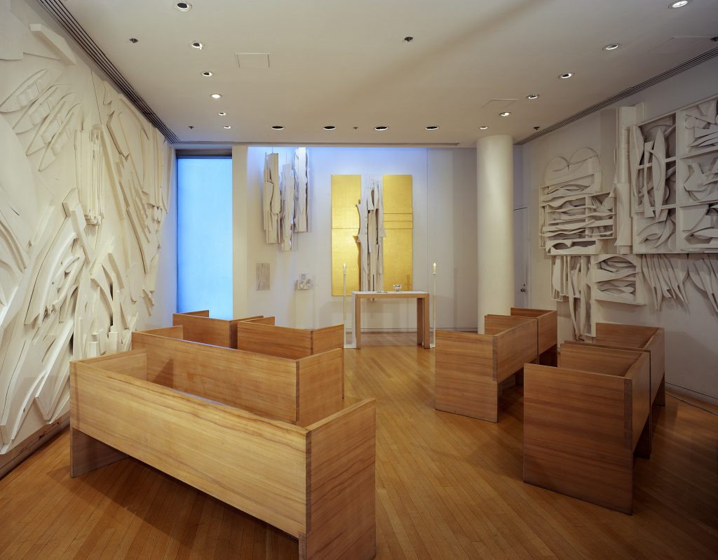 Louise Nevelson, Nevelson Chapel at St. Peter's Church in New York City. Photo by Thomas Magno, ©2020 Estate of Louise Nevelson/Artists Rights Society (ARS), New York. 